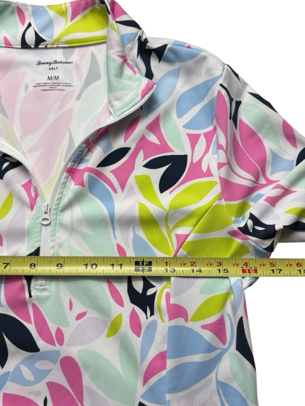 Tommy Bahama Golf Women's IslandZone 1/4 Zip Floral Leaf Performance Pullover M - Picture 6 of 9